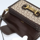 CELINE C Sulky Shoulder Bag Canvas Brown Gold Auth 121678-11