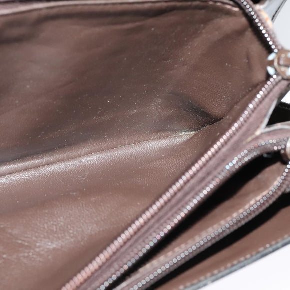 CELINE C Sulky Shoulder Bag Canvas Brown Gold Auth 121678