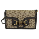 CELINE C Sulky Shoulder Bag Canvas Brown Gold Auth 121678-13