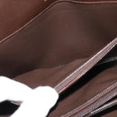 CELINE C Sulky Shoulder Bag Canvas Brown Gold Auth 121678-21