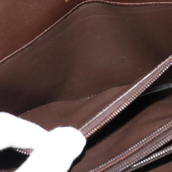 CELINE C Sulky Shoulder Bag Canvas Brown Gold Auth 121678