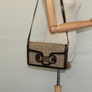 CELINE C Sulky Shoulder Bag Canvas Brown Gold Auth 121678-24