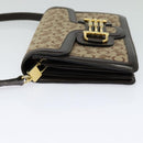 CELINE C Sulky Shoulder Bag Canvas Brown Gold Auth 121678-3