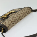 CELINE C Sulky Shoulder Bag Canvas Brown Gold Auth 121678-6