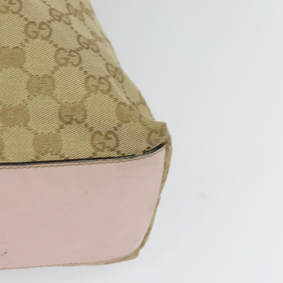 GUCCI GG Canvas Tote Bag Beige Gold 131233 Auth 121682