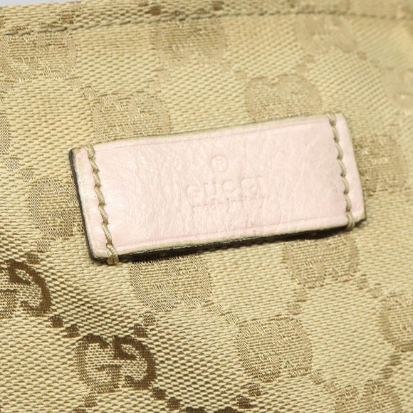 GUCCI GG Canvas Tote Bag Beige Gold 131233 Auth 121682