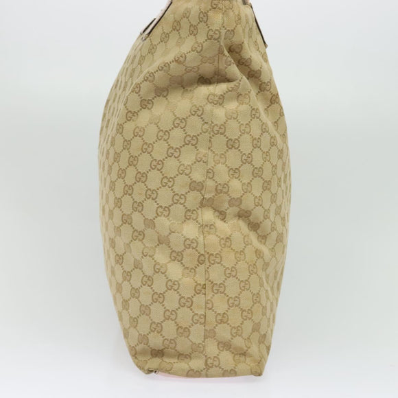 GUCCI GG Canvas Tote Bag Beige Gold 131233 Auth 121682