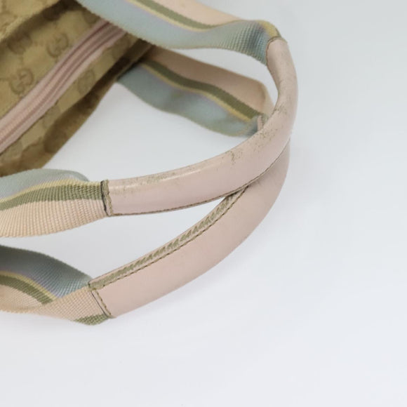 GUCCI GG Canvas Tote Bag Beige Gold 131233 Auth 121682
