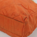 PRADA Chain Shoulder Bag Nylon Orange Gold Auth 121685-8