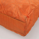 PRADA Chain Shoulder Bag Nylon Orange Gold Auth 121685-16