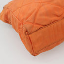 PRADA Chain Shoulder Bag Nylon Orange Gold Auth 121685-17