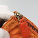 PRADA Chain Shoulder Bag Nylon Orange Gold Auth 121685-10