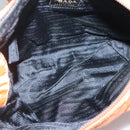 PRADA Chain Shoulder Bag Nylon Orange Gold Auth 121685-11