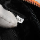 PRADA Chain Shoulder Bag Nylon Orange Gold Auth 121685-12