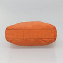 PRADA Chain Shoulder Bag Nylon Orange Gold Auth 121685-5