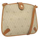 Christian Dior Honeycomb Canvas Shoulder Bag Beige Gold Auth 121690-1