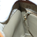 Christian Dior Honeycomb Canvas Shoulder Bag Beige Gold Auth 121690-18