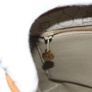 Christian Dior Honeycomb Canvas Shoulder Bag Beige Gold Auth 121690-19