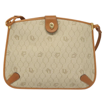 Christian Dior Honeycomb Canvas Shoulder Bag Beige Gold Auth 121690 - 0