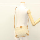 Christian Dior Honeycomb Canvas Shoulder Bag Beige Gold Auth 121690-21