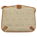 Christian Dior Honeycomb Canvas Shoulder Bag Beige Gold Auth 121690-3