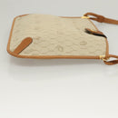 Christian Dior Honeycomb Canvas Shoulder Bag Beige Gold Auth 121690-4