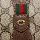 GUCCI GG Supreme Web Sherry Line Clutch Bag PVC Beige Gold 89 01 034 Auth 121699-17