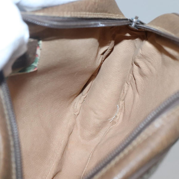 GUCCI GG Supreme Web Sherry Line Clutch Bag PVC Beige Gold 89 01 034 Auth 121699