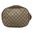 GUCCI GG Supreme Web Sherry Line Clutch Bag PVC Beige Gold 89 01 034 Auth 121699-2