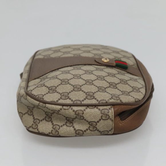 GUCCI GG Supreme Web Sherry Line Clutch Bag PVC Beige Gold 89 01 034 Auth 121699