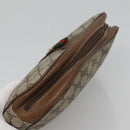 GUCCI GG Supreme Web Sherry Line Clutch Bag PVC Beige Gold 89 01 034 Auth 121699-5