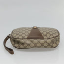 GUCCI GG Supreme Web Sherry Line Clutch Bag PVC Beige Gold 89 01 034 Auth 121699-6