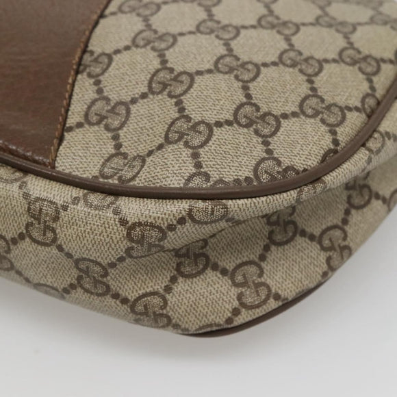 GUCCI GG Supreme Web Sherry Line Clutch Bag PVC Beige Gold 89 01 034 Auth 121699