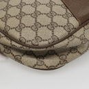 GUCCI GG Supreme Web Sherry Line Clutch Bag PVC Beige Gold 89 01 034 Auth 121699-14