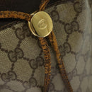 GUCCI GG Supreme Web Sherry Line Bag PVC Beige Gold 164 02 034 Auth 121700-9