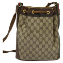GUCCI GG Supreme Web Sherry Line Bag PVC Beige Gold 164 02 034 Auth 121700-2
