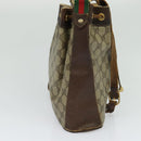 GUCCI GG Supreme Web Sherry Line Bag PVC Beige Gold 164 02 034 Auth 121700-3