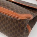 CELINE Macadam Canvas Hand Bag PVC Leather Brown Gold Auth 121702-8