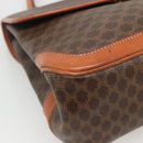 CELINE Macadam Canvas Hand Bag PVC Leather Brown Gold Auth 121702-15