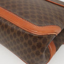 CELINE Macadam Canvas Hand Bag PVC Leather Brown Gold Auth 121702-16