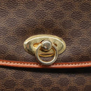 CELINE Macadam Canvas Hand Bag PVC Leather Brown Gold Auth 121702-9