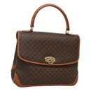 CELINE Macadam Canvas Hand Bag PVC Leather Brown Gold Auth 121702-1