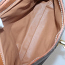 CELINE Macadam Canvas Hand Bag PVC Leather Brown Gold Auth 121702-21