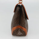 CELINE Macadam Canvas Hand Bag PVC Leather Brown Gold Auth 121702-3