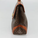 CELINE Macadam Canvas Hand Bag PVC Leather Brown Gold Auth 121702-4