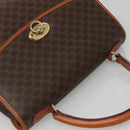 CELINE Macadam Canvas Hand Bag PVC Leather Brown Gold Auth 121702-6