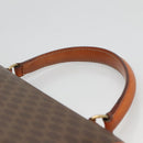 CELINE Macadam Canvas Hand Bag PVC Leather Brown Gold Auth 121702-14
