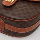 CELINE Macadam Canvas Shoulder Bag PVC Leather Brown Gold Auth 121703-15