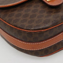 CELINE Macadam Canvas Shoulder Bag PVC Leather Brown Gold Auth 121703-16