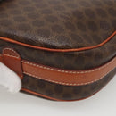 CELINE Macadam Canvas Shoulder Bag PVC Leather Brown Gold Auth 121703-17